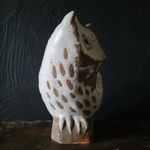 Vintage Andersen Design Maine Studio Pottery Screech Owl 7" Sculpture Figurine - Picture 3 of 7